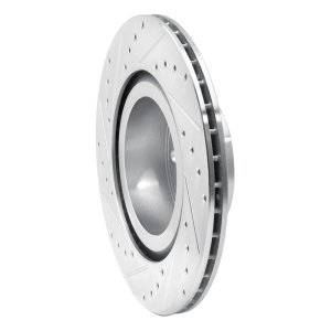 BMW X3 Brake Rotor (1) - Rear Right - R1 Concepts - Drilled & Slotted - Silver - `11-`18